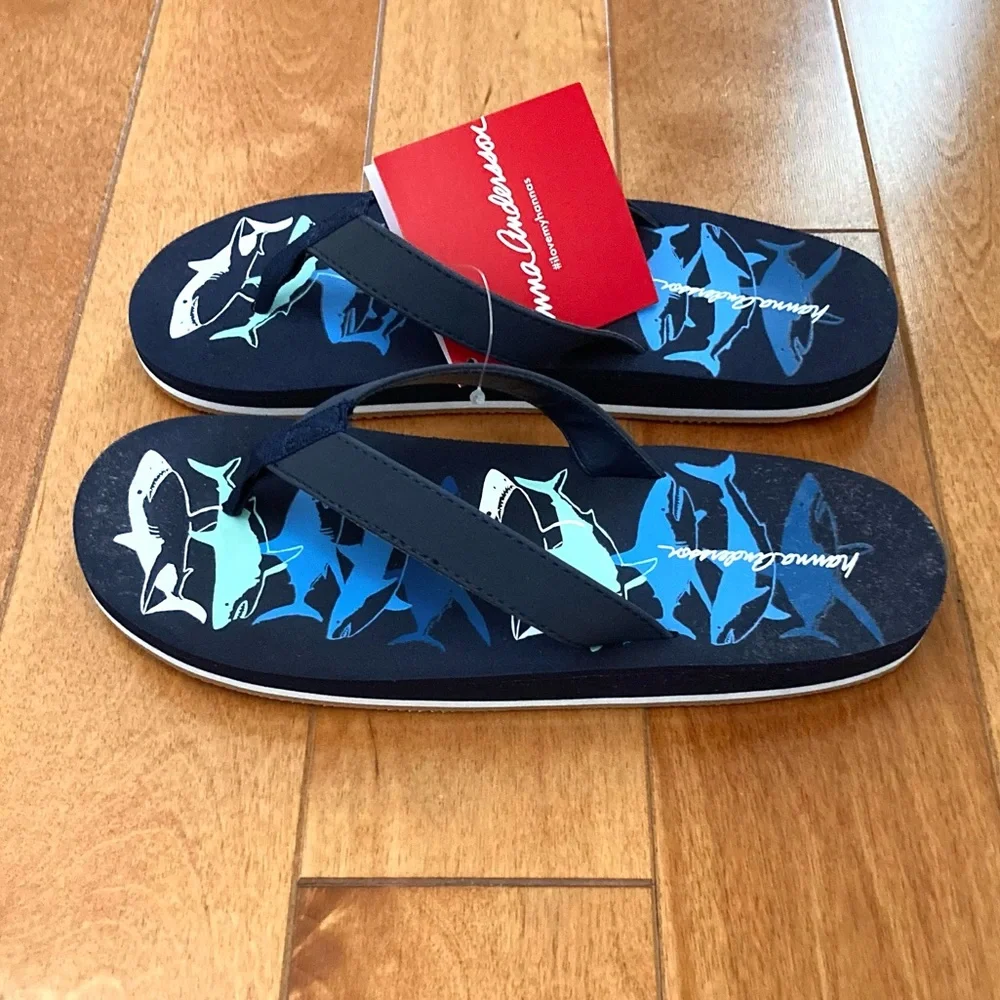 NWT Hanna Andersson Shark Flip Flops Size 2